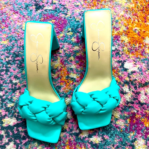 New Jessica Simpson Sassia High Heel Slide in Aqua - Picture 13 of 16